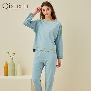 Lente Herfst Liefhebbers Pyjama Sets Voor Koppels Mode Homewear Katoen Loungewear Lange Mouwen Man En Vrouwen Bijpassende Pijamas