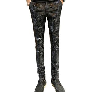 MORUANCLE Heren Faux Lederen Broek PU Motorcycle Ridding Suede Broek Slim Fit Biker Lederen Joggers Voor Mannelijke Maat 28-36