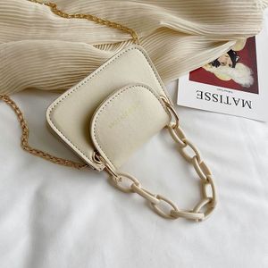 Mode Women Acryl Chain Purse Handtassen Pu Lederen Dames Mini Flap Crossbody Tassen Meisjes Kleine Flap Clutch Purse Schoudertas