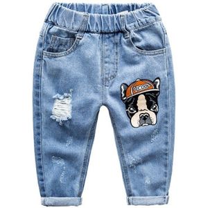 CROAL CHERIE 90-120 cm Kawaii Hond Kinderen Ripped Jeans Kids Stonewashed Denim Broek Voor Tieners Jongens Peuter Jeans