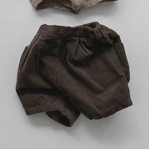 0-24M Herfst Baby Jongens Meisjes Corduroy Shorts Winter Warm Losse Elastische Broek Shorts Effen Kleur Mid Taille wilde