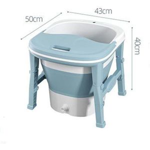 Plastic folding heightening bucket basin for spring foot bath with massager for household use