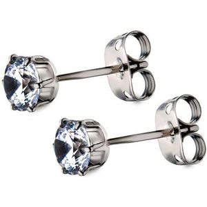 2Pcs G23 Titanium Stud Oorbellen Voor Vrouwen Clear Ronde Cz Pircing Accessoires Voor Vrouwen Wedding Oorbellen Mode-sieraden