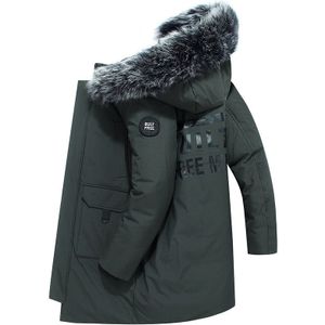 Winter Eendendons Parka Mens Thicken Warme Jas Klassieke Toevallige Kapmantel Mannelijke Bontkraag Heren Mid-lengte Windjack