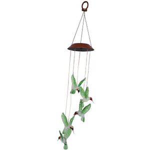 Led Solar Hummingbird Wind Chime Lamp Kleur Veranderende Tuin Decoratie Sterren En Maan Kleurrijke Creatieve Wandkleden