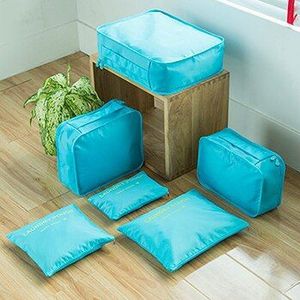 6 stks/set Mode Grote Capaciteit Rits Nylon Waterdichte Vrouwen Reistas Bagage Organizer Verpakking Bag Cube Mannen Reis Tas