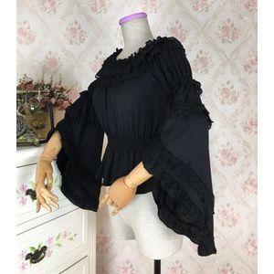 Gothic Lolita Blouse Victoriaanse Vrouwen Overhemd Retro Middeleeuwse Lolita Kostuum Tops Thee Party Plus Size Lange Mouwen