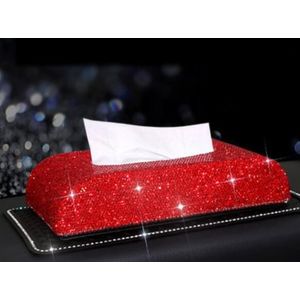Bling Crystal Auto Tissue Box Zonneklep Diamant Lederen Auto Tissue Papier Houder Case Zonneklep Opknoping Servet Auto Accessoires