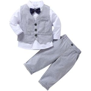 Baby Pak 3Pcs Set Kinderen Leisure Kleding Sets Baby Boy Kleding Vest Gentleman Pak Voor Bruiloften Formele kleding Past