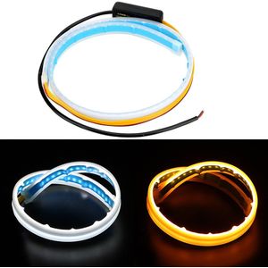 Forauto 30 45 60Cm Dagrijverlichting Flexibele Zachte Buis Gids Waterdichte Auto Led Strip Ultrafijne Drl Richtingaanwijzer lampen 12V