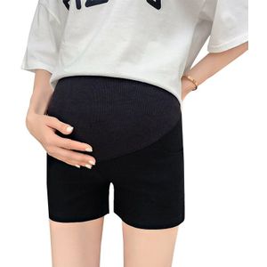 Zwart/Wit Zwangere Vrouwen Zomer Shorts Effen Kleur Moederschap Kleding Hoge Elastische Taille Buik Broek Met Pocket