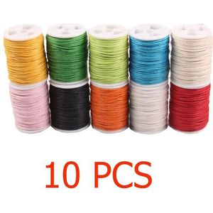 10 Meter/ Roll 1Mm Mix Kleur Katoen Wax Lijn Diy Handgemaakte Levert Touw Kleur Craft Decoratie