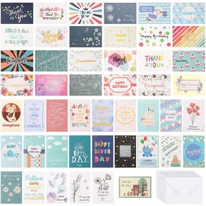 48 Stuks Verjaardag Kaarten Pack Set Veel Met 48 Stuks Enveloppen 48 Pcs Stickers Voor Gezinnen Verjaardag Vrienden Kids Mannen vrouwen Party Gunsten