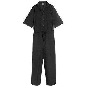 Mannen Overalls Vrouwen Casual Losse Kaki Zwarte Broek Japan Streetwear Vintage Mode Mannelijke Jumpsuit Wijde Pijpen Broek Paar Overhemd