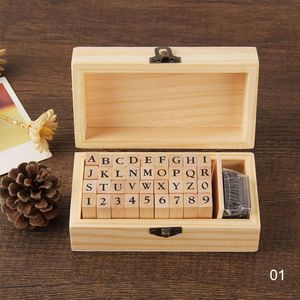 36 Pcs Retro Houten Stempel Kit Mini Vintage Letters Cijfers Houten Stempel Set Journal Scrapbooking Planner Dagboek Stempel