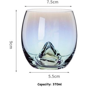Regenboog Glas Cup, Water Cup, Eierdopje, Mountain Glazen Beker, Wijn Glas (370 Ml)-Berg Ei Cup