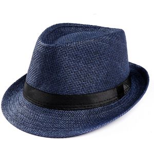 Vrouwen Zomer Hoed Unisex Trilby Gangster Cap Strand Zon Strooien Hoed Band Zonnehoed Caps