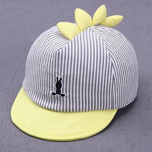 Borduurwerk Cartoon Baby Hoed Casual Gestreepte Kids Baseball Cap Peuter Jongens Meisjes Zachte Dakrand Caps Katoen Zonnehoed