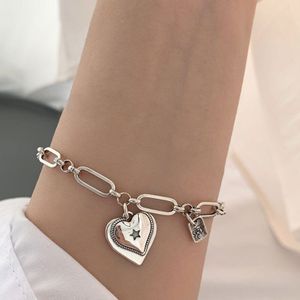 Foxanry Minimalistische 925 Sterling Silver Love Heart Armbanden Voor Vrouwen Mode Vintage Handgemaakte Verjaardagsfeestje Sieraden