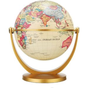 Vintage Voetstuk Engels editie globe world map decoratie earth globe met Gold base Geografie terrestrial tellurion