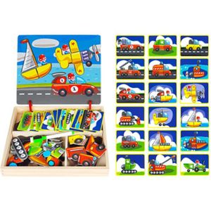 Educatief Houten Magnetische Speelgoed Kinderen 3D Puzzel Figuur/Dieren/Voertuig Tekentafel Leren Houten Speelgoed Voor Kinderen Speelgoed