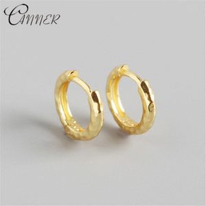 Inmaker Gold Sliver Kleur Ronde Oorringen Minimalistische 925 Sterling Zilveren Geometrische Huggie Oorbellen Voor Vrouwen Sieraden