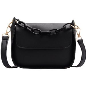 Effen Kleur Kleine Pu Lederen Crossbody Tassen Voor Vrouwen Zomer Acryl Ketting Lady Reizen Schouder Messenger Handtassen