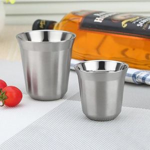 1Pcs 85Ml/170Ml Rvs Koffie Kopjes Thee Melk Cups Double Wall Koffie Mok Draagbare Thermo cup Reizen Tumbler Koffie Jug