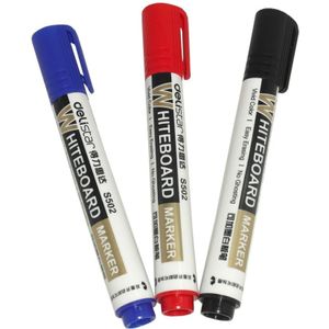 Deli S502 Herhaald Inkt Whiteboard Marker Pen Rood/Zwart/Blauw School &amp; Kantoorbenodigdheden 10 Stks/partij