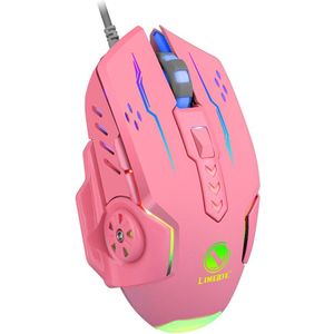 Bedrade Muis V7 Zes-Sleutel Kleurrijke Lichtgevende Spel Esports Mechanische Spel Computer Muis Usb-Interface