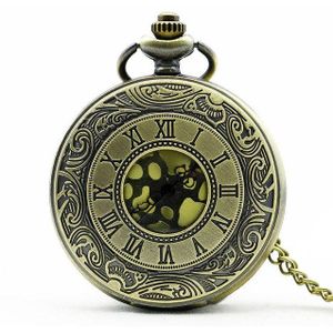 Retro Brons Steampunk Pocket Watches Ketting Quartz Pocket & Fob Horloges Chain Mens Womens Klok Relogio De Bolso
