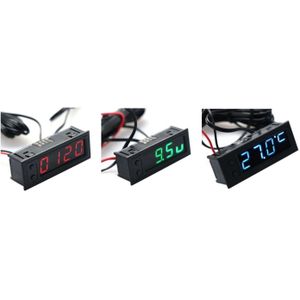 12V 3 In 1 Thermometer Klok Voertuig Auto Mini Horloge Praktische Automotive Levert Interieur Trim Auto Klok Voltmeter Horloge voor Ca