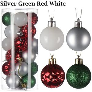 24Pcs 4cm Goud Roze Champagne Rood Metallic Kerst Ballen Decor Kerstboom Ballen Xmas Decor voor Thuis Noel Jaar