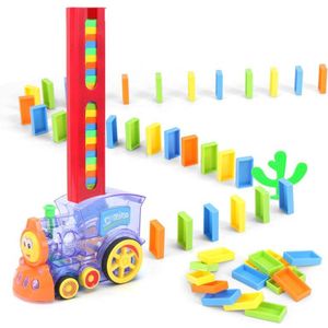 Transparante Domino Speelgoed Trein Kinderen Elektrische Puzzel Licht Muziek Educatief Speelgoed Voor Kinderen Speelgoed Set Cadeau Voor Jongens Meisjes