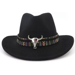 Mannen Vrouwen Retro Vilt Cap Western Cowboy Brede Rand Cap FEA889