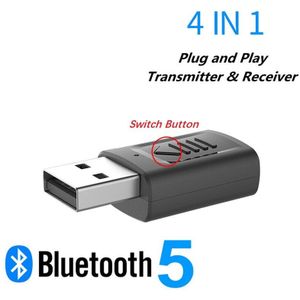 4-In-1 Usb Bluetooth Zender Bluetooth Ontvanger 5.0 Pc Tv O Zender