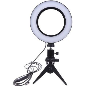Fotografie Led Selfie Ring Licht 16 Cm Dimbare Camera Telefoon Ring Lamp 6 Inch Met Tafel Statieven Voor Make Video live Studio