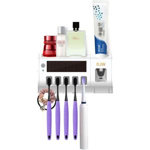 Elektrische Uv Light Tandenborstel Sterilisator Schoon Antibacteria Draagbare Desinfectie Automatische Tandpasta Knijper Zonne-energie Opladen
