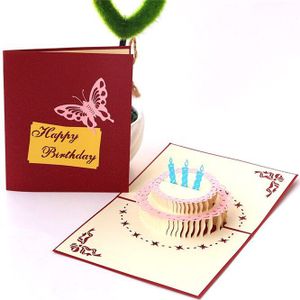 10Pcs 3D Pop Up Kaarten Verjaardag Afstudeerders Kaart Festival Card Souvenirs Levensechte Cake Cadeaus Voor Jongen Dad Kinderen vader