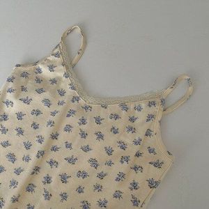 Print Hemdje Vrouwen Tops Zomer Korte Tops 2022 Vintage Lace Slim Warm Dames Dieptepunt Leuke Tops Voor Vrouwen camis