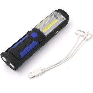 CHICLITS Zaklamp noodverlichting USB Ingebouwde Batterij Oplaadbare Outdoor Hand Torch Werklamp met Haken Vouwen