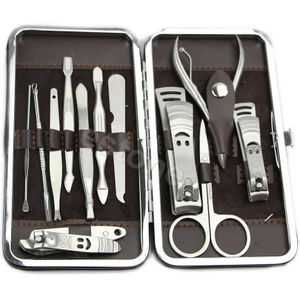 Professionele 12in1 Pedicure/Manicure Set Nagelknipper Cuticle Grooming Kit Case