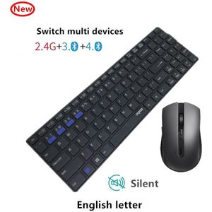 Rapoo 9300G Multi-mode Stille Draadloze Toetsenbord Muis Combo Bluetooth-Compatibel 2.4G Switch Tussen 3 apparaten Verbinding