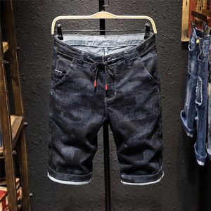 Zomer Mannen Denim Camouflage Shorts Mode Slim Fit Micro Elastische Katoen Zwart Wassen Ripped Jeans Mannelijke Kleren, x3176