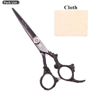 Haar Schaar Regenboog Paarse Draak 6 "Japan 440C 9005 # Kapper Dunner Schaar Kapper Kappers Schaar Haar Snijden Schaar