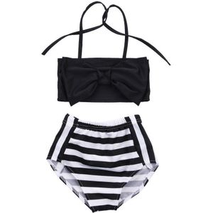 Baby Meisjes Kids Bikini Beachwear Knoop Top + Strepen Bottoms Badpak Badmode Sets Kleding Badpak