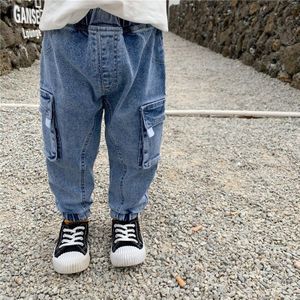 Dfxd Lente Baby Jongens Cargo Jeans Katoen Casual Lange Rechte Kinderen Denim Broek Jongens Kleding Mode Kleding