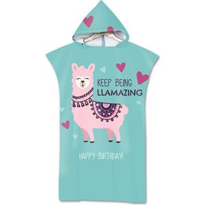 Digital Printing Alpaca Gewaad Badhanddoek Outdoor Volwassen Hooded Strandlaken Poncho Badjas Handdoeken Vrouwen Man Badjas AHT25