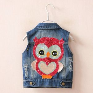 Baby Meisjes Jongens Bovenkleding Vesten Kinderen Unisex Katoen Warm Vest Cartoon Sequin Uil Vest Kids Bovenkleding Kleding