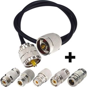 N Male Naar PL259 Uhf Mannelijke Rf Coaxiale Coax Kabel Met 5 Stuks Adapter Kit, N-Type Uhf Kabel N Mannelijke/Vrouwelijke Om SO239/PL259 Adapter